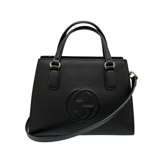 Gucci Black Leather Handbag Shoulder Bag