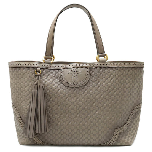 Gucci Gray Leather Tote Bag