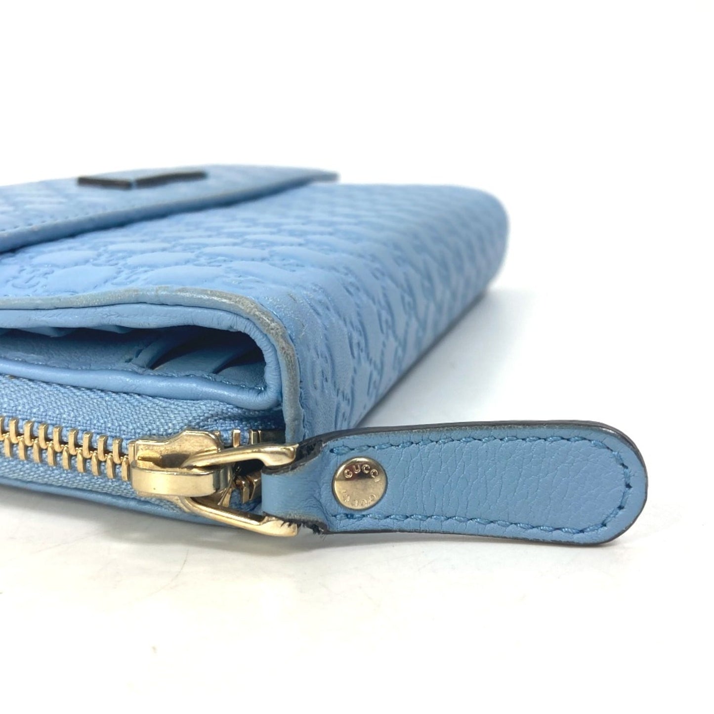 Gucci Blue Leather Long Wallet (Bi-Fold)