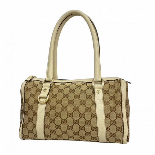 Gucci Beige Brown Canvas Tote Bag