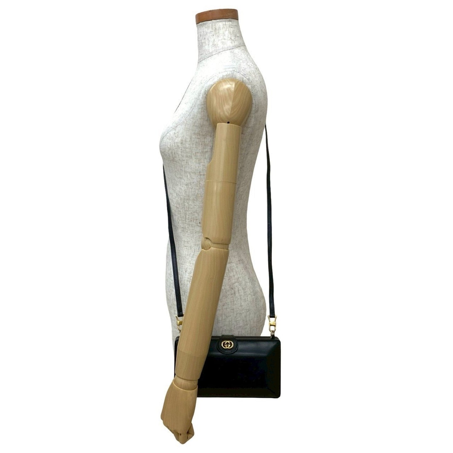 Gucci Black Leather Pochette Shoulder Bag