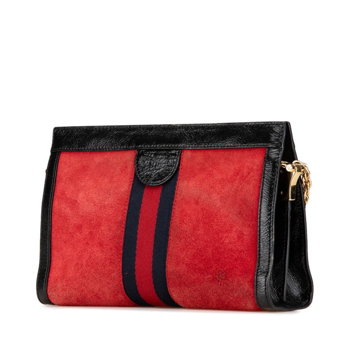 Gucci Black Red Color Suede Leather Shoulder Bag