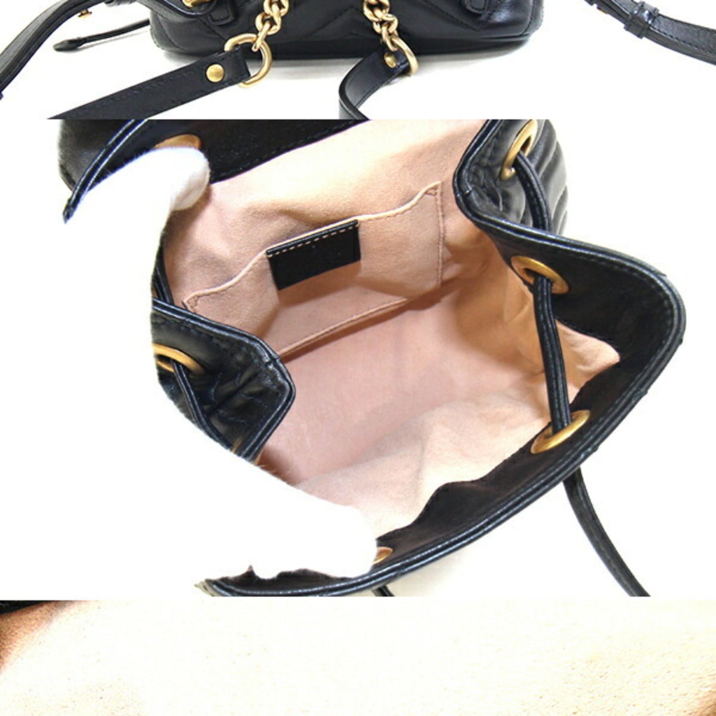 Gucci Gg Marmont Black Leather Backpack