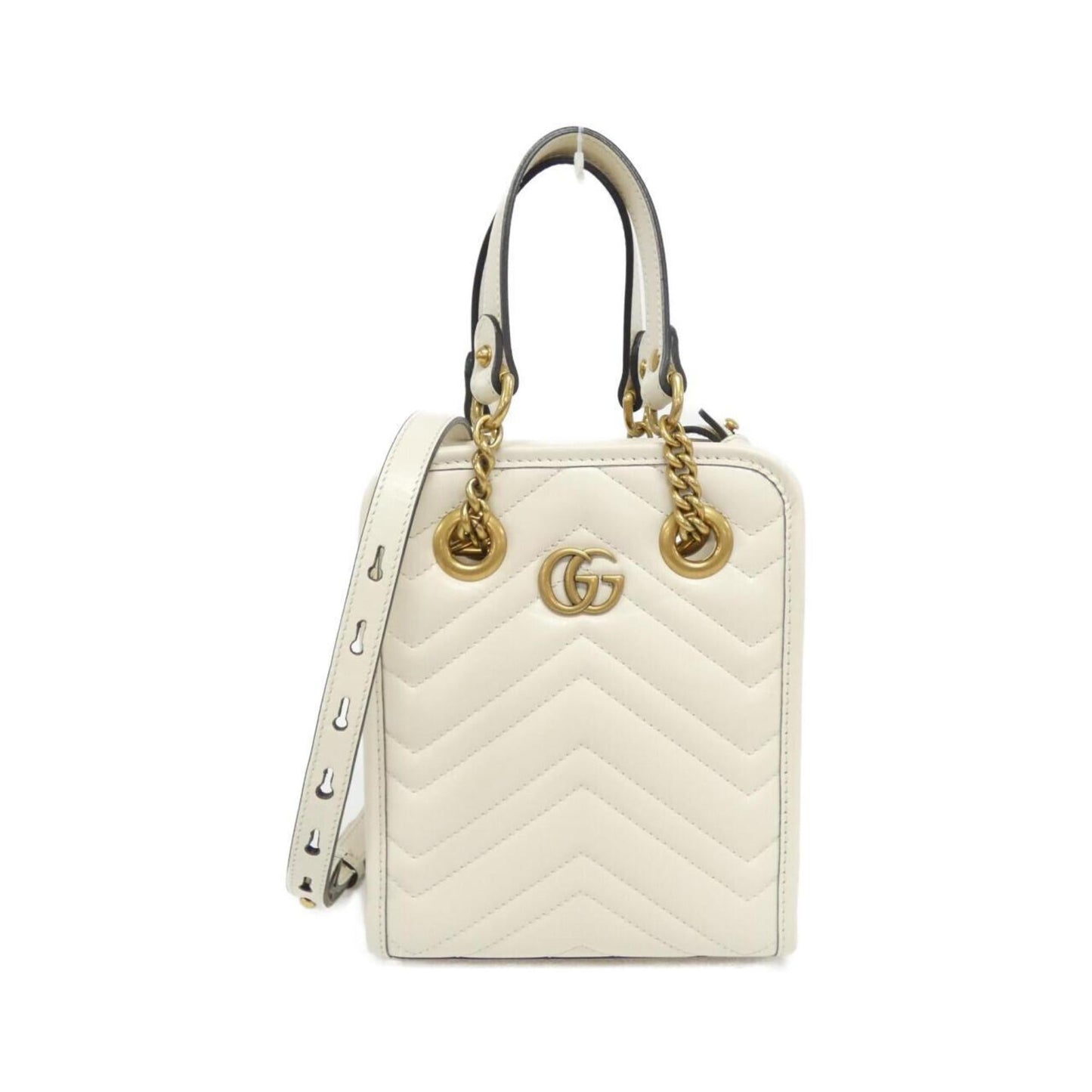 Gucci White Leather Handbag Shoulder Bag