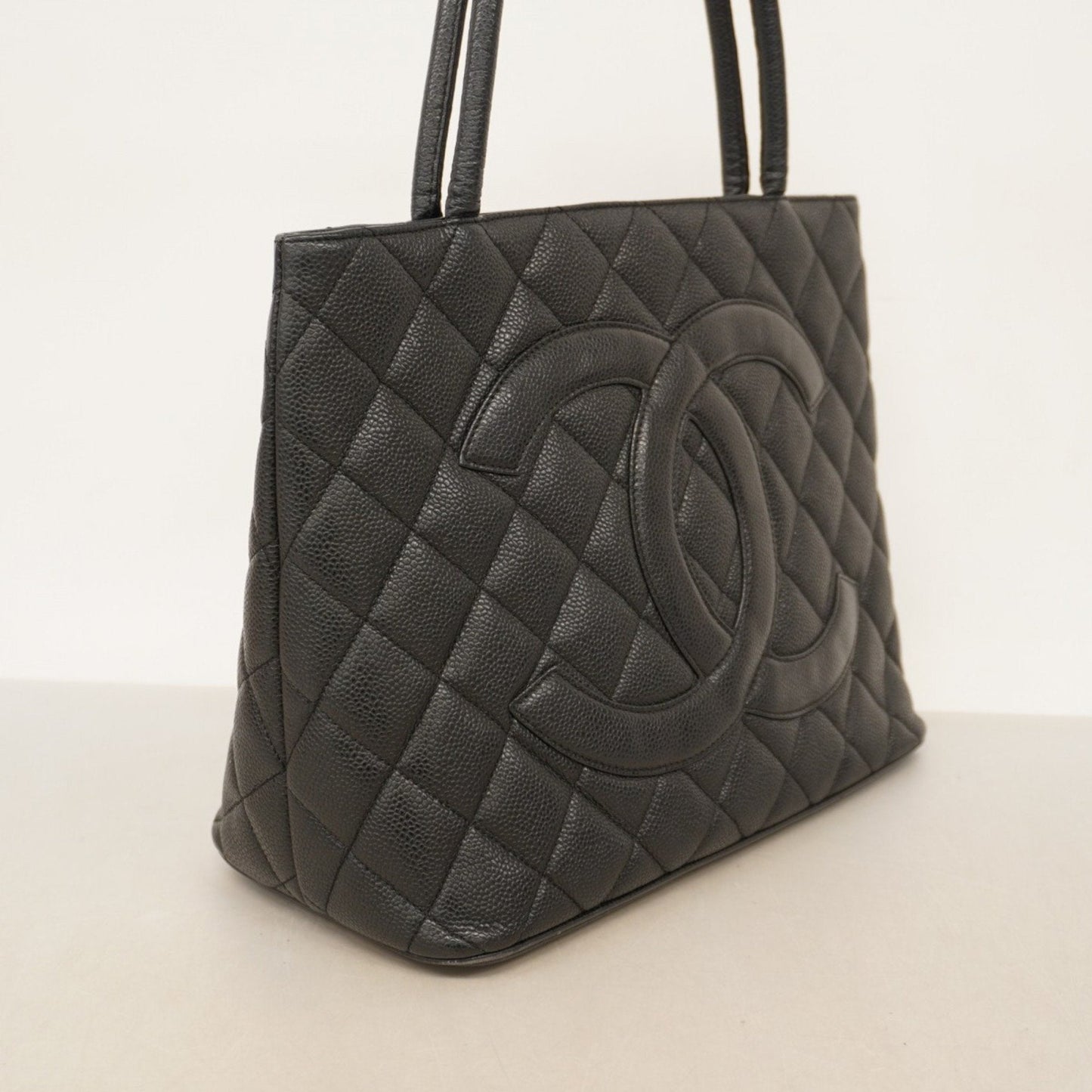 Chanel Black Grained Calfskin Tote Bag