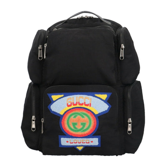 Gucci Black Multi-Color Nylon Backpack