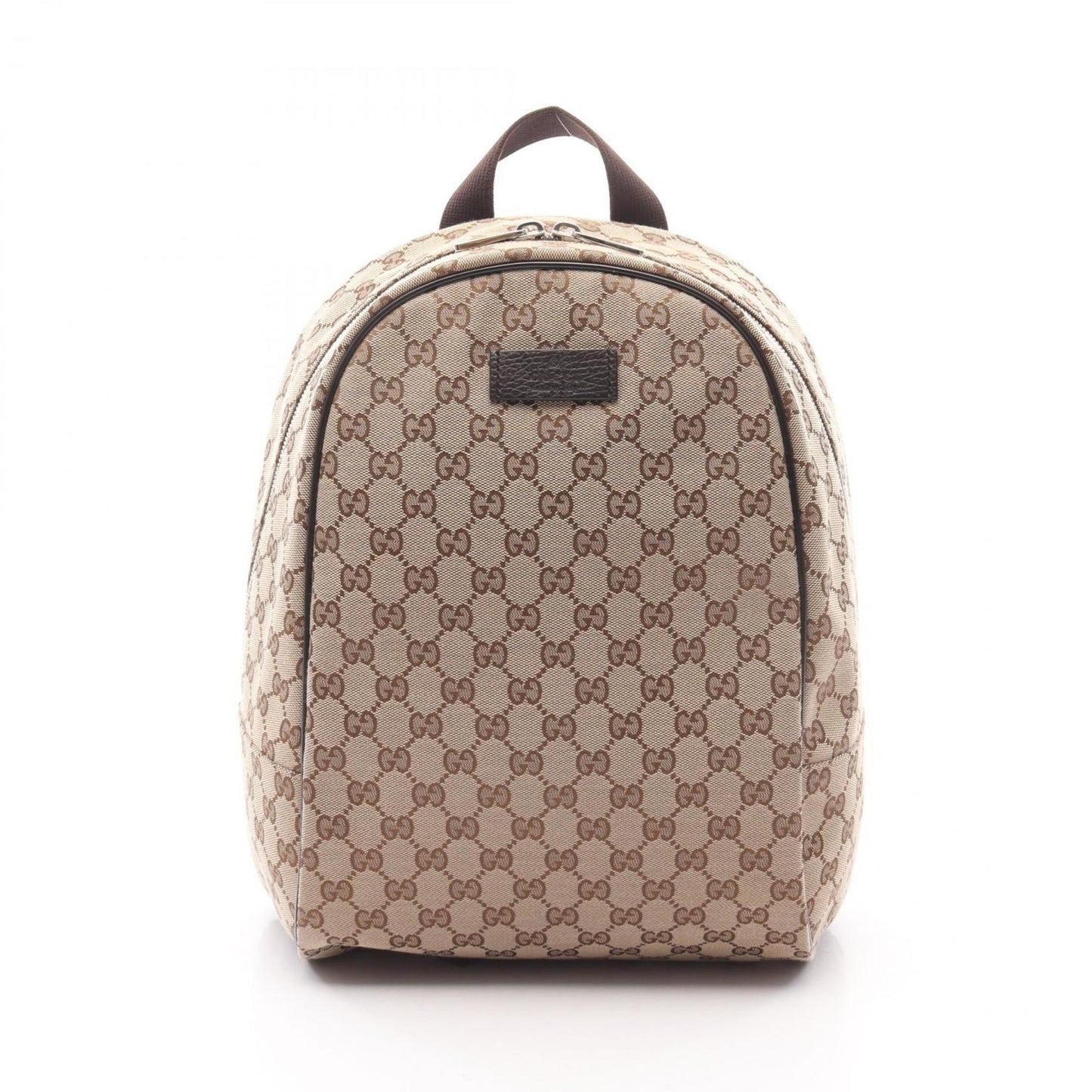 Gucci Gg Canvas Beige Brown Gg Canvas Leather Backpack