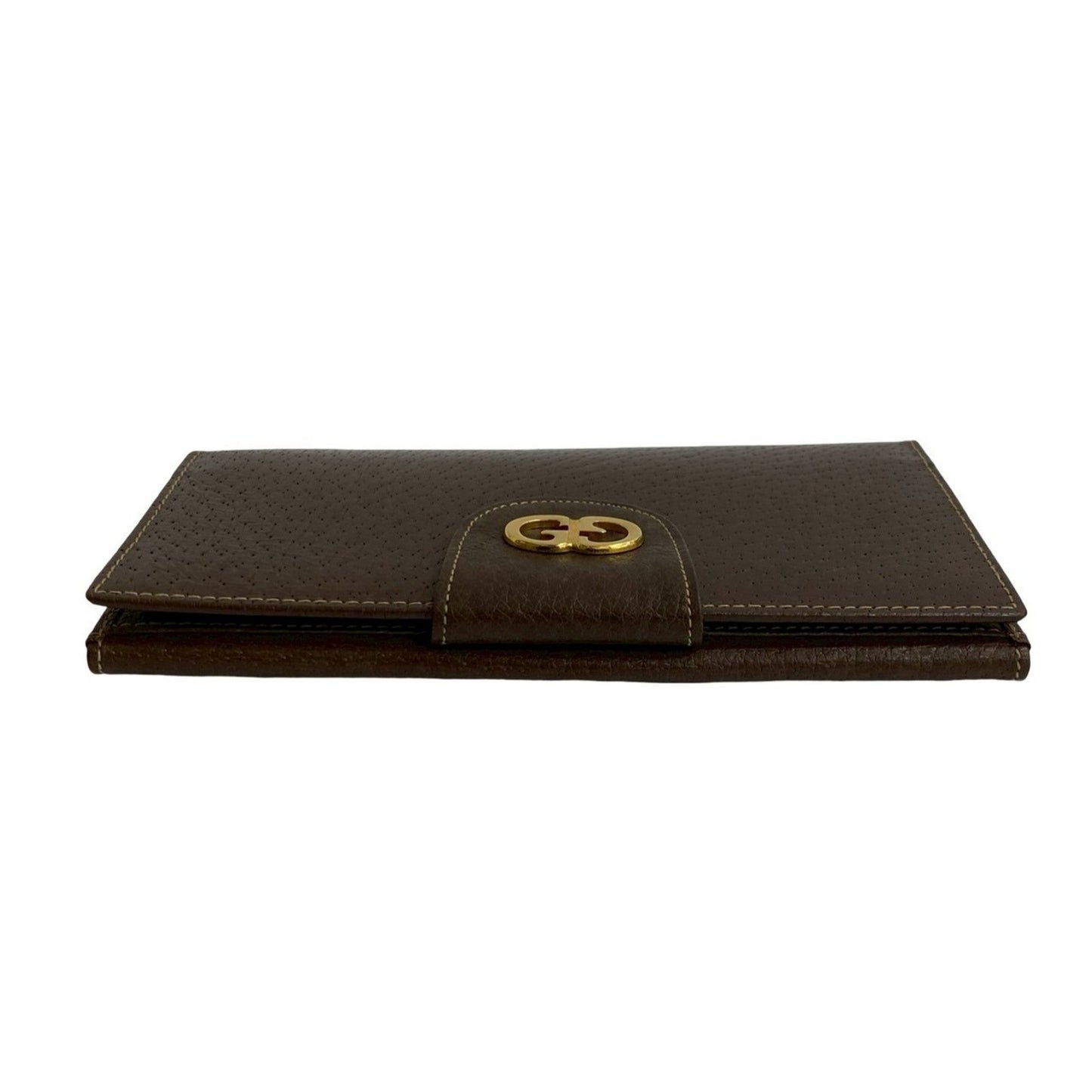 Gucci Brown Leather Long Wallet (Bi-Fold)