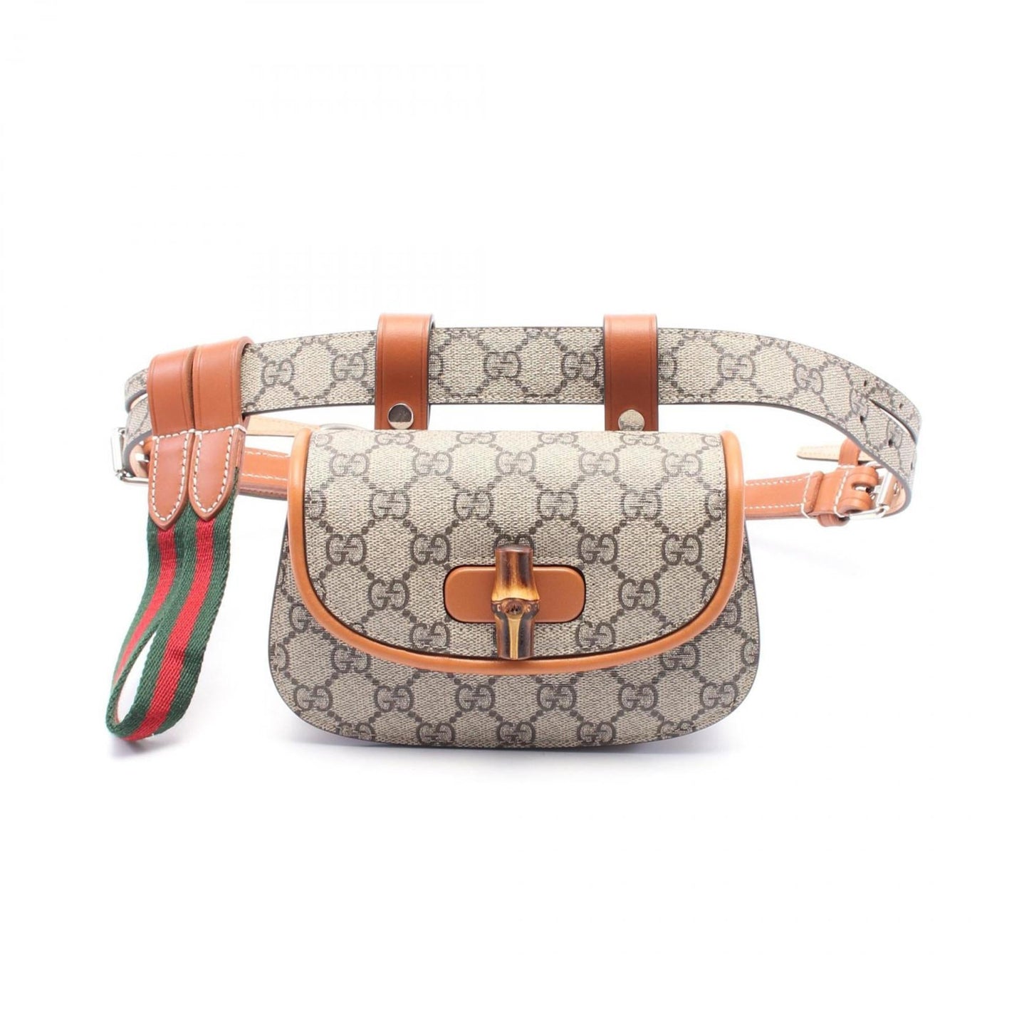 Gucci Beige Brown Coated Canvas Leather Fanny Pack