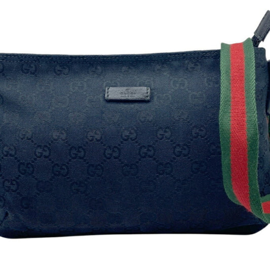 Gucci Black Gg Canvas Shoulder Bag