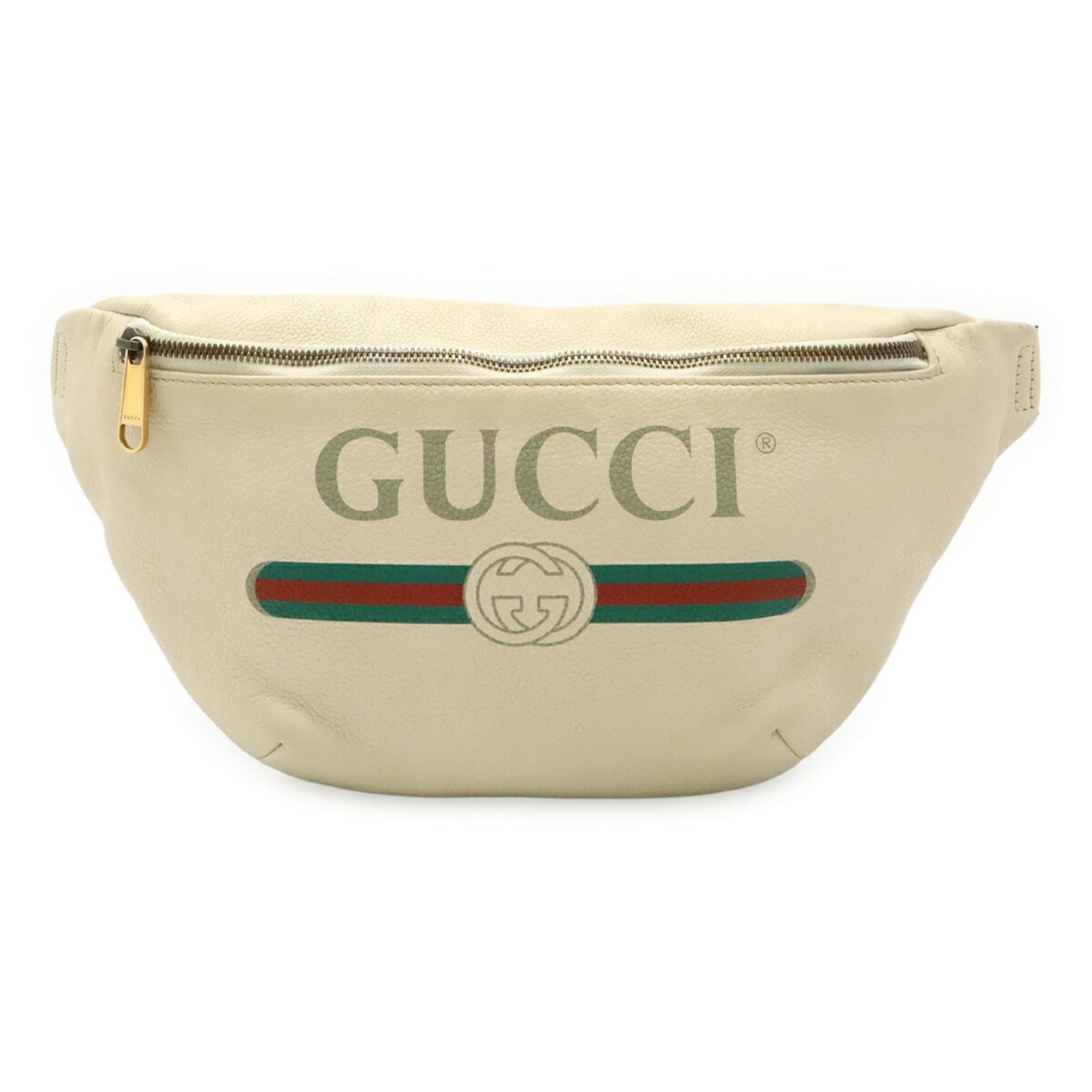 Gucci Green Ivory Red Color Leather Fanny Pack