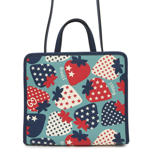 Gucci Blue Pvc Leather Tote Bag