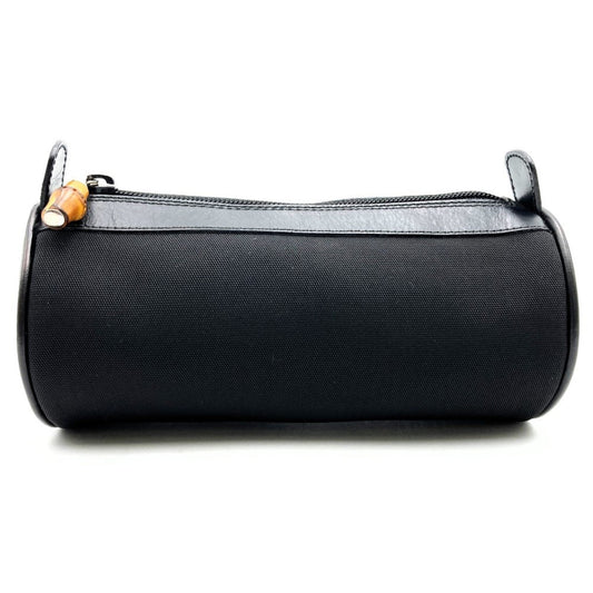 Gucci Black Leather Nylon Pouch