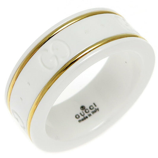 Gucci White Yellow Gold Ceramic Yellow Gold (18K) Band Ring