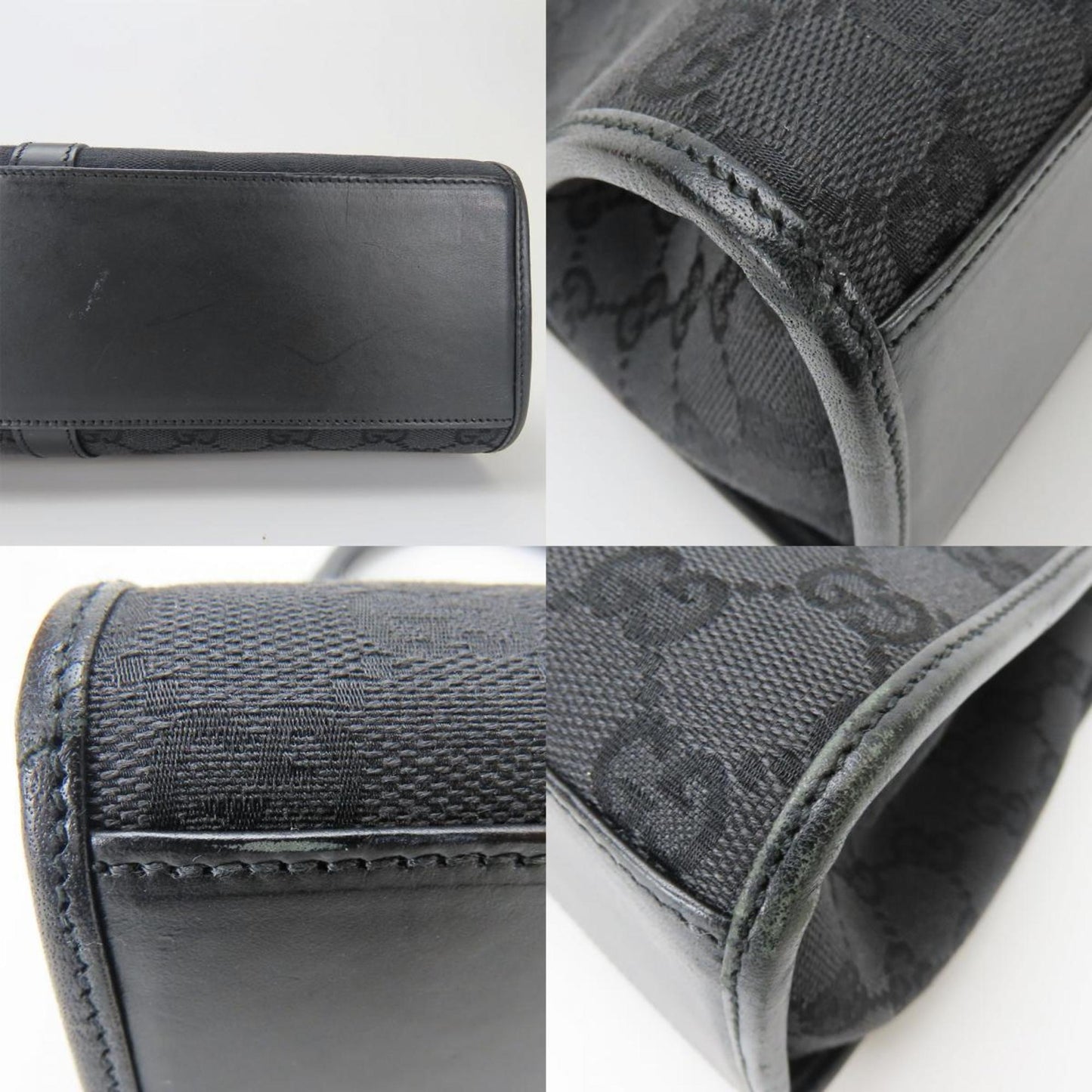 Gucci Black Gg Canvas Handbag