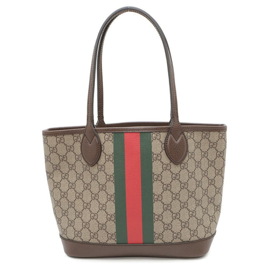 Gucci Beige Brown Gg Supreme Leather Tote Bag