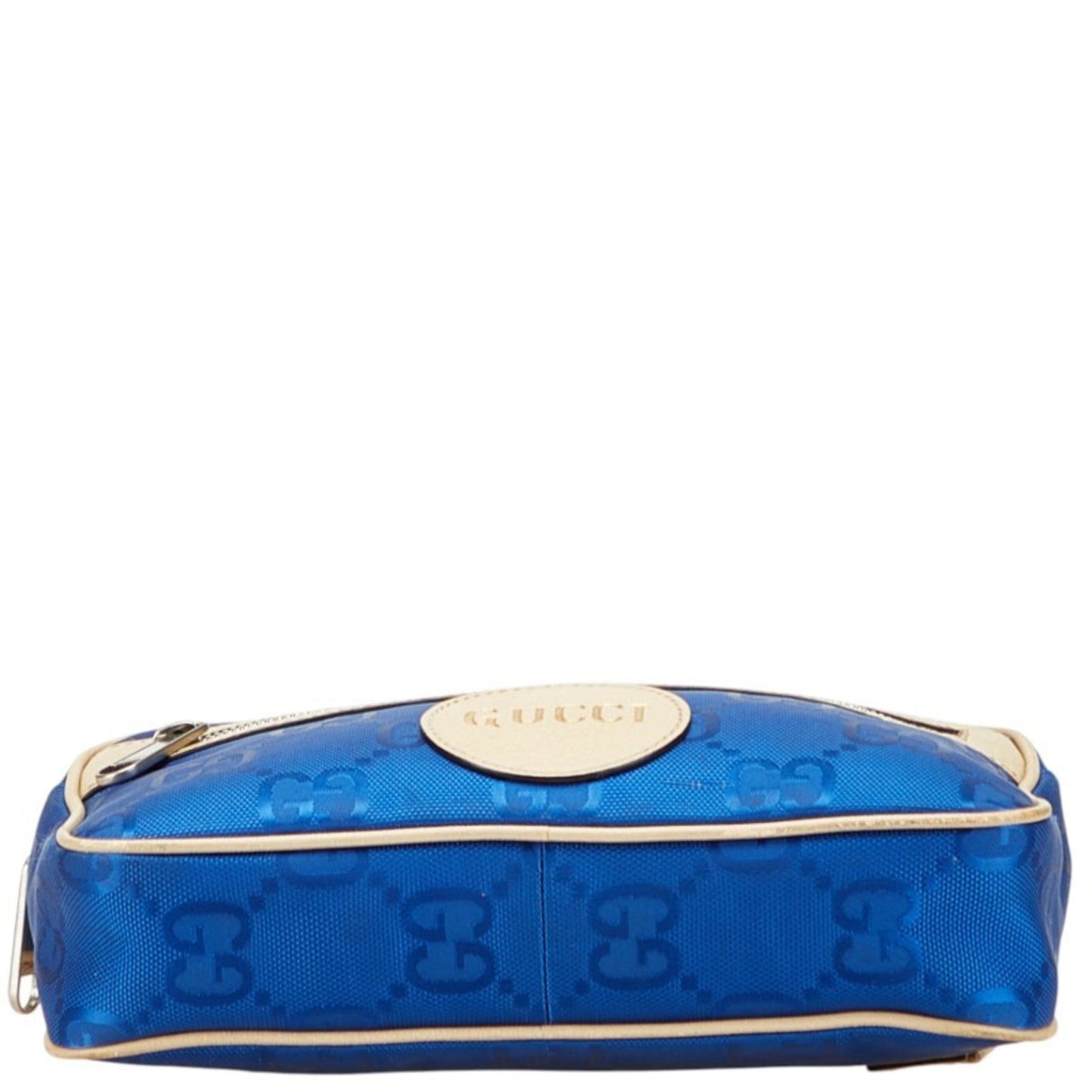 Gucci Beige Blue Nylon Leather Sling Bag