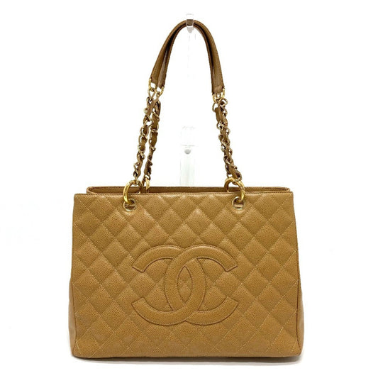 Chanel Matelasse Beige Grained Calfskin Shoulder Bag Tote Bag