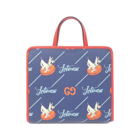 Gucci Navy Red Color Canvas Handbag