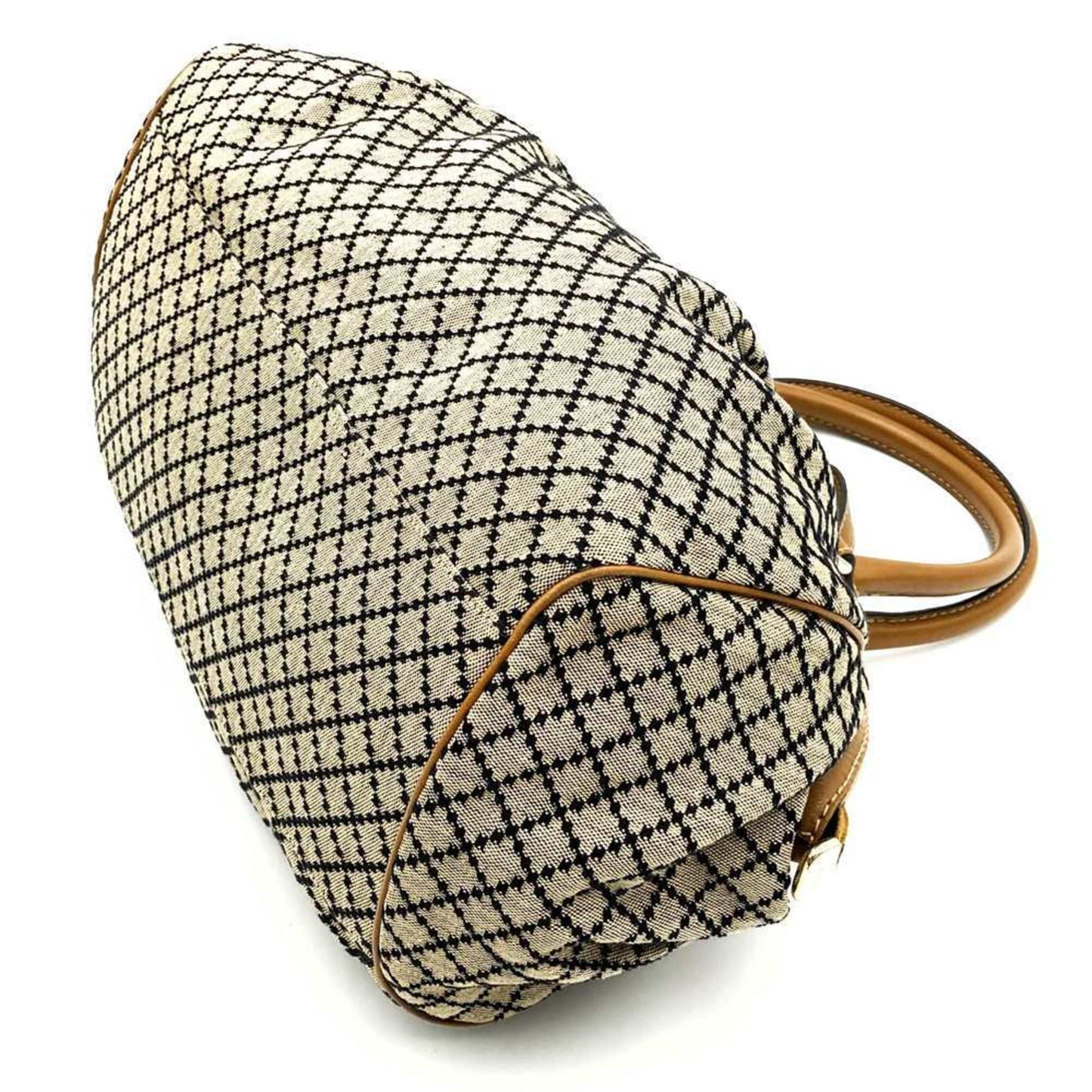 Gucci Brown Canvas Leather Handbag