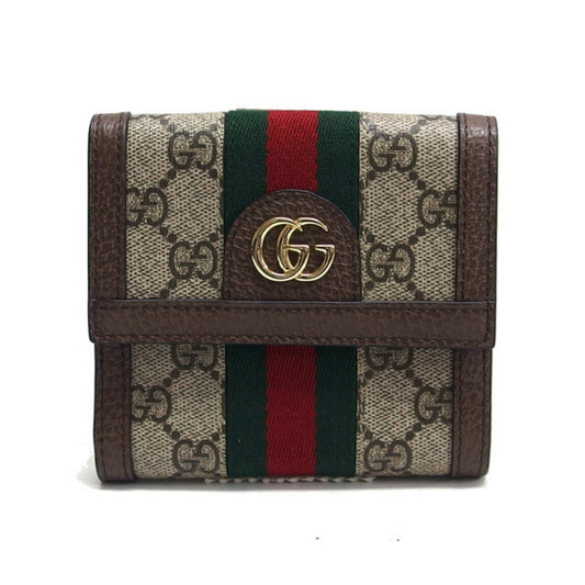 Gucci Gg Supreme Beige Dark Brown Gg Supreme Coin Purse/Coin Case