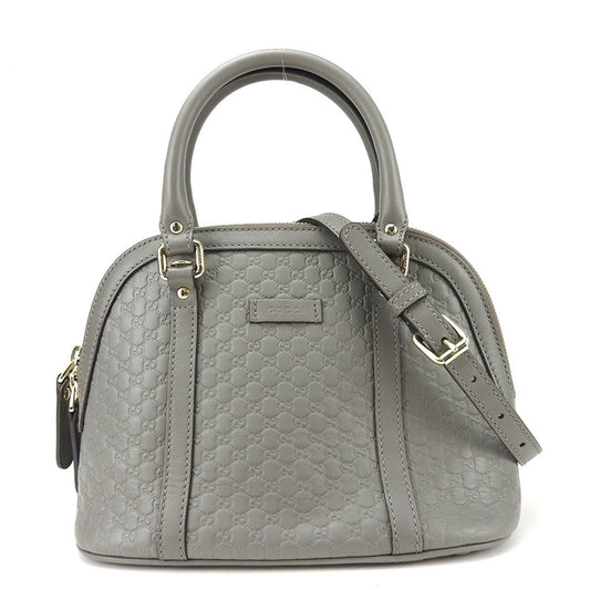 Gucci Gray Leather Handbag Shoulder Bag