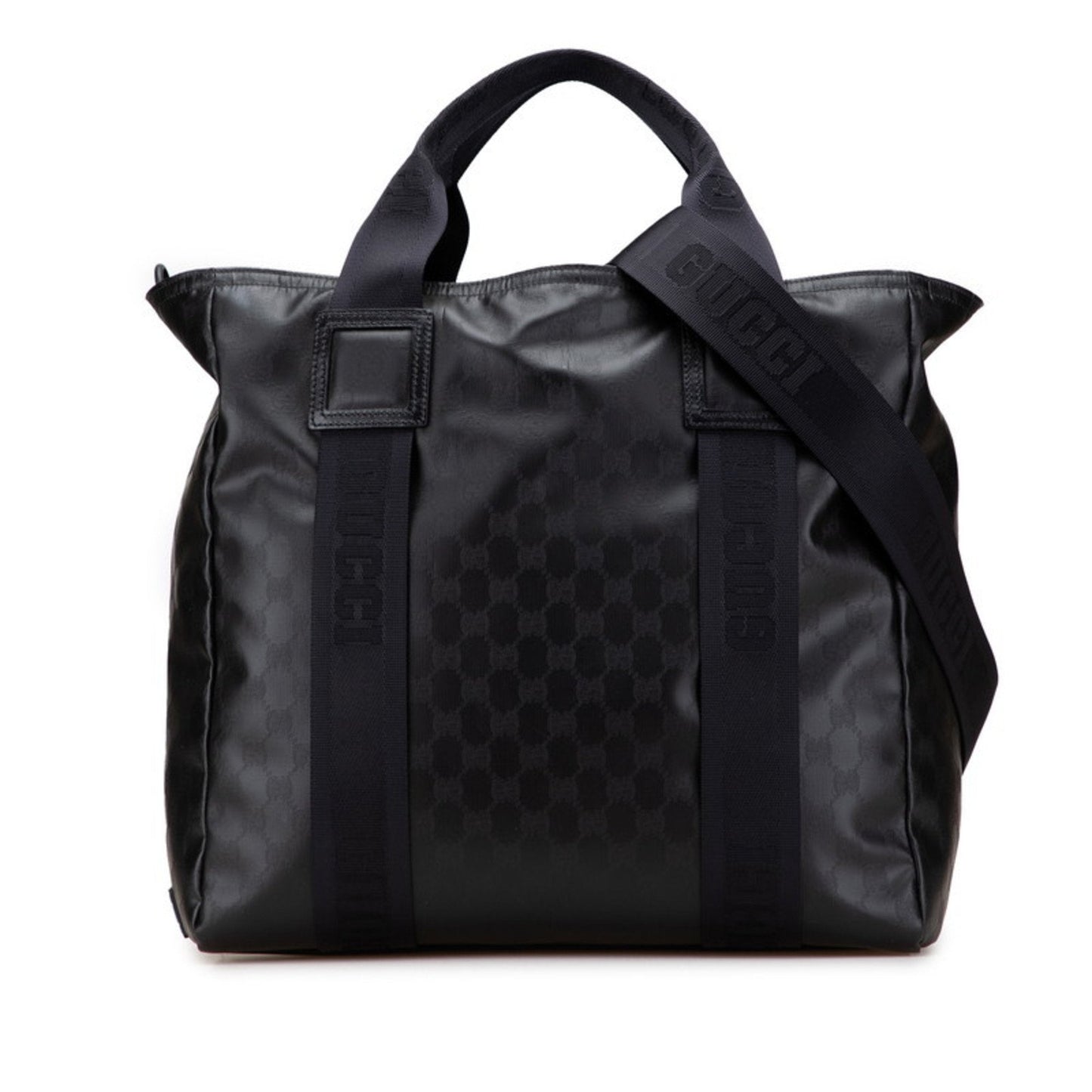 Gucci Black Pvc Leather Shoulder Bag Tote Bag