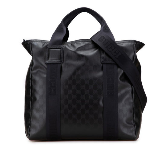 Gucci Black Pvc Leather Shoulder Bag Tote Bag