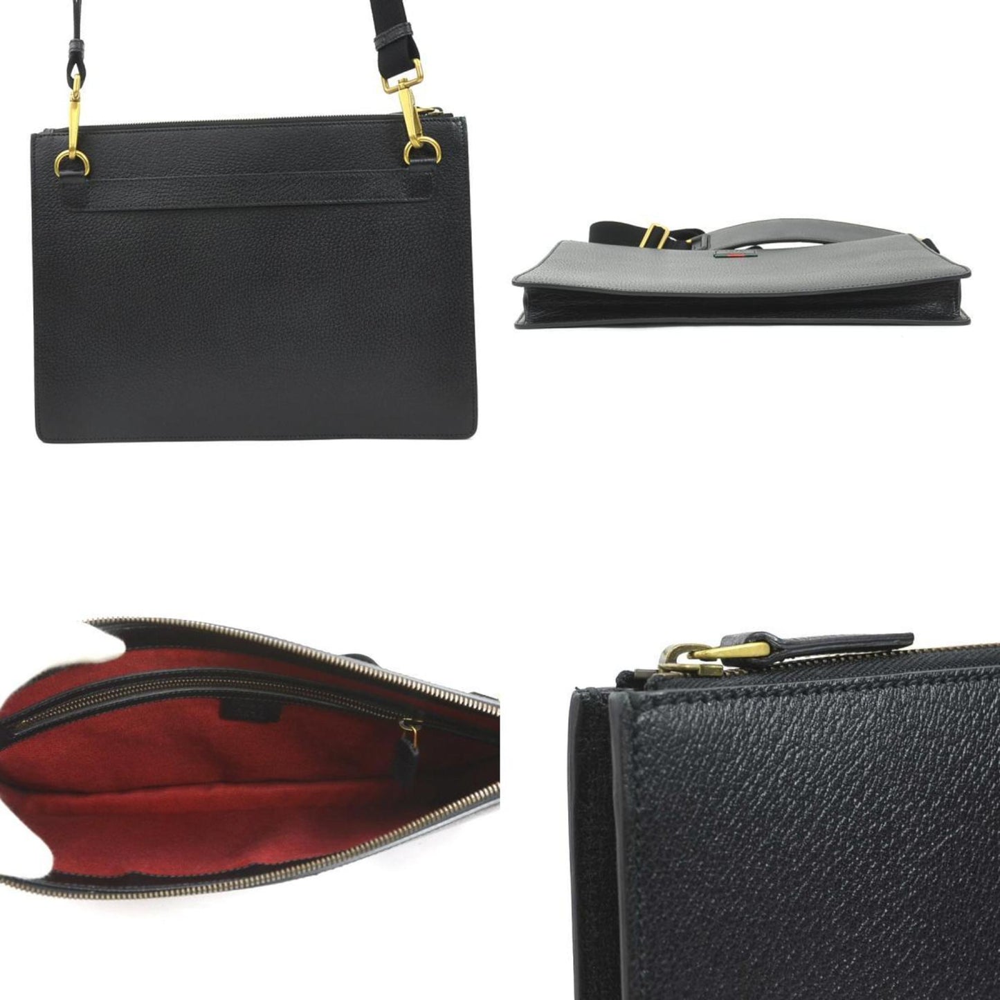 Gucci Black Leather Clutch Bag Shoulder Bag