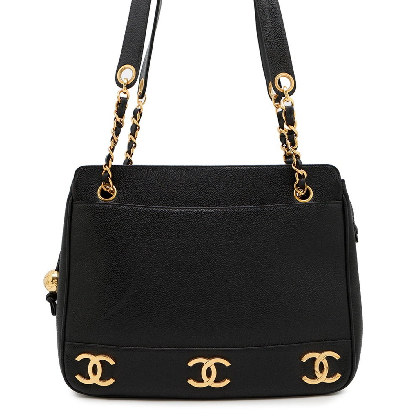 Chanel Black Grained Calfskin Tote Bag