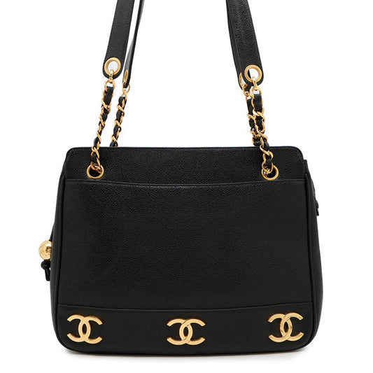 Chanel Black Grained Calfskin Tote Bag