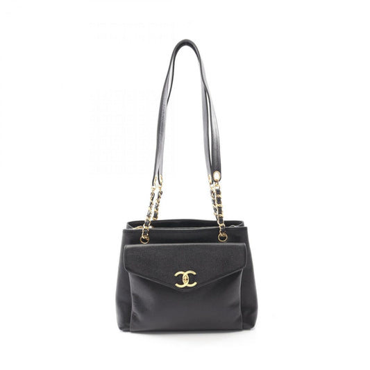 Chanel Black Leather Tote Bag