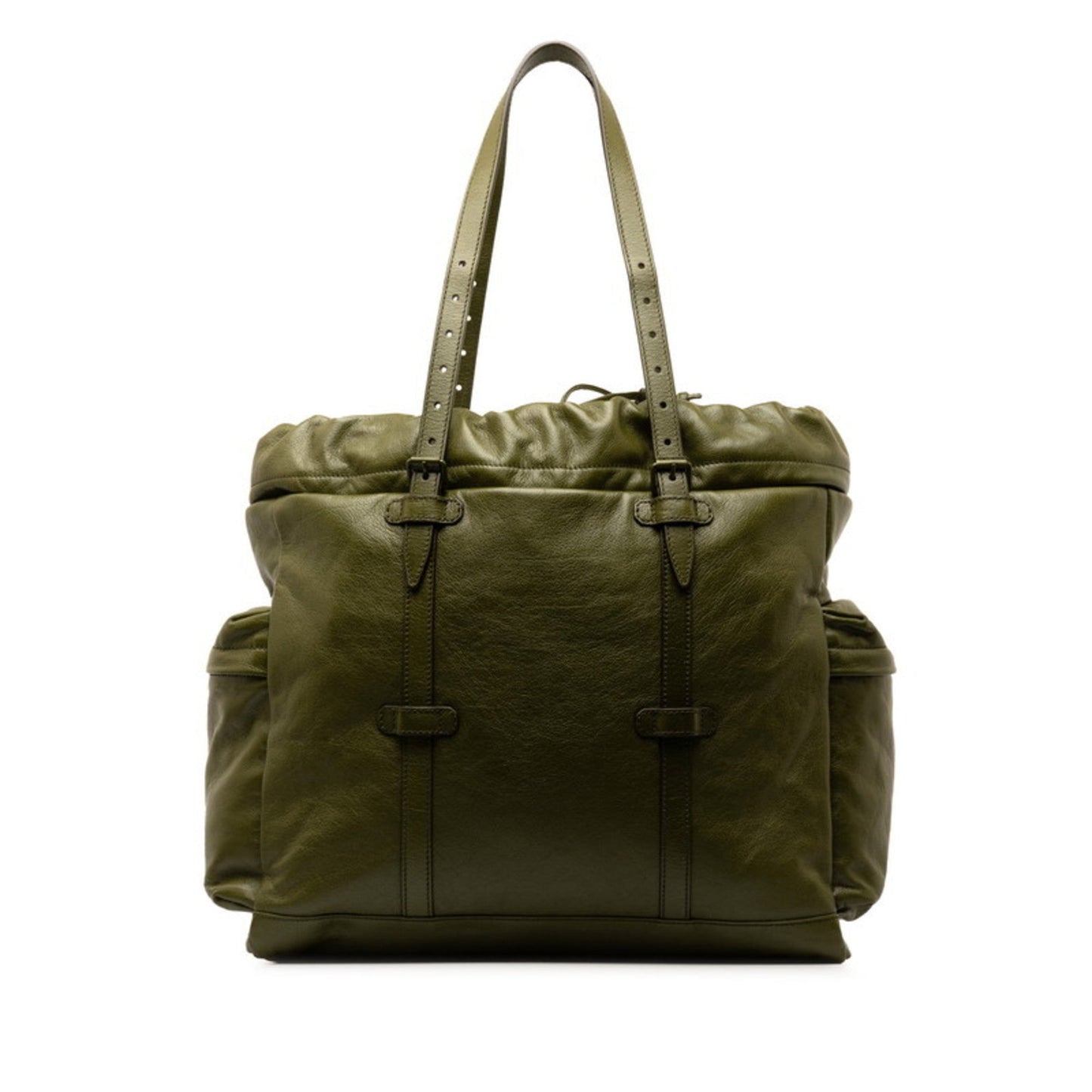 Gucci Khaki Leather Tote Bag