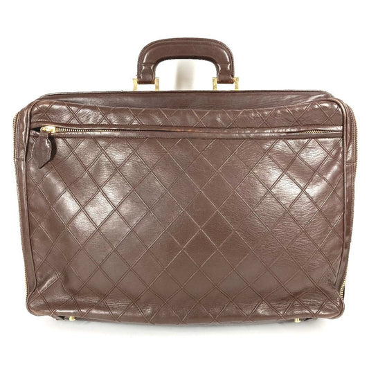 Chanel Brown Leather Briefcase Handbag Tote Bag