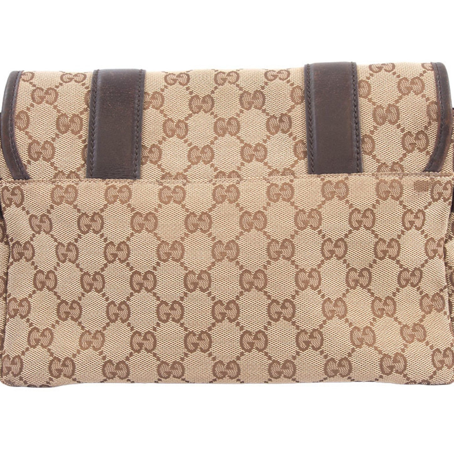 Gucci Beige Brown Gg Canvas Leather Shoulder Bag