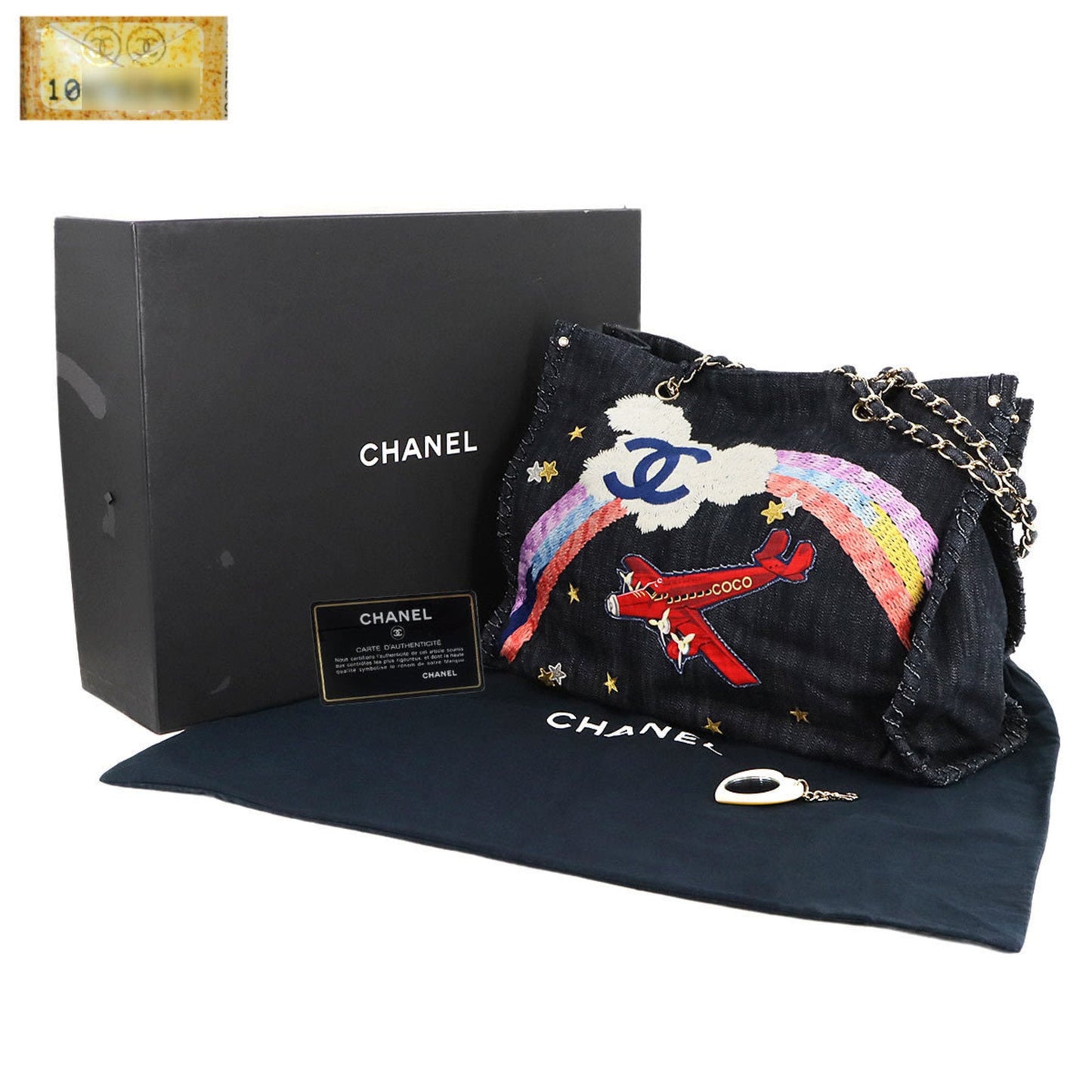 Chanel Multi-Color Navy Denim Tote Bag