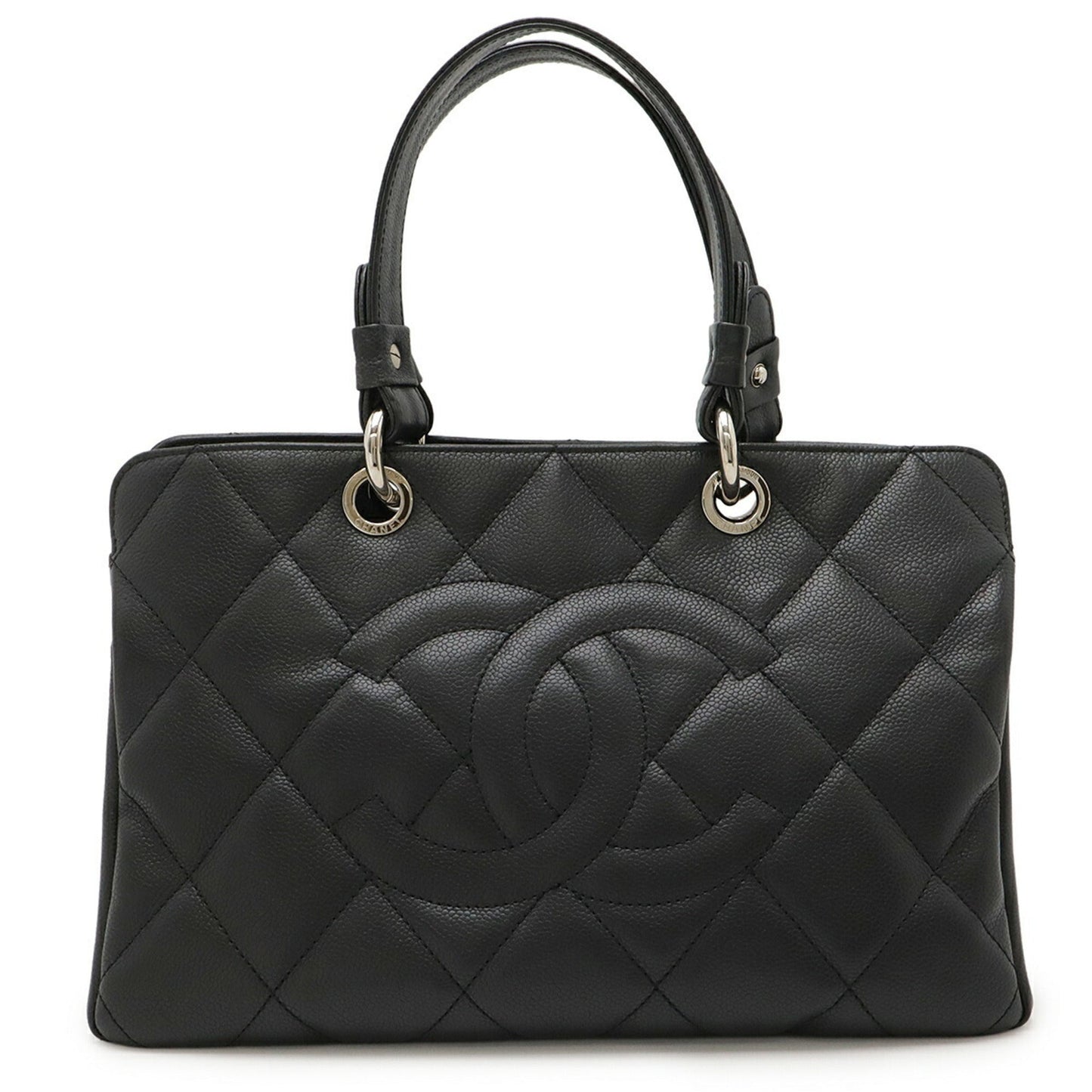 Chanel Black Grained Calfskin Handbag Tote Bag