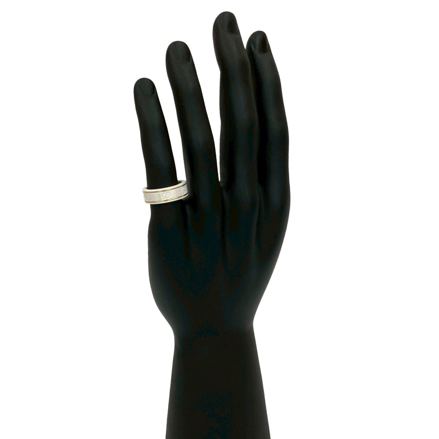 Gucci Gold White Ceramic Band Ring