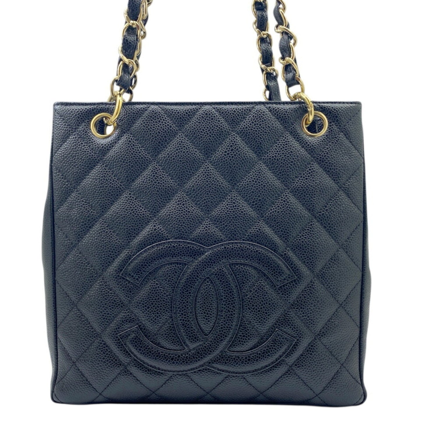 Chanel Black Grained Calfskin Shoulder Bag Tote Bag