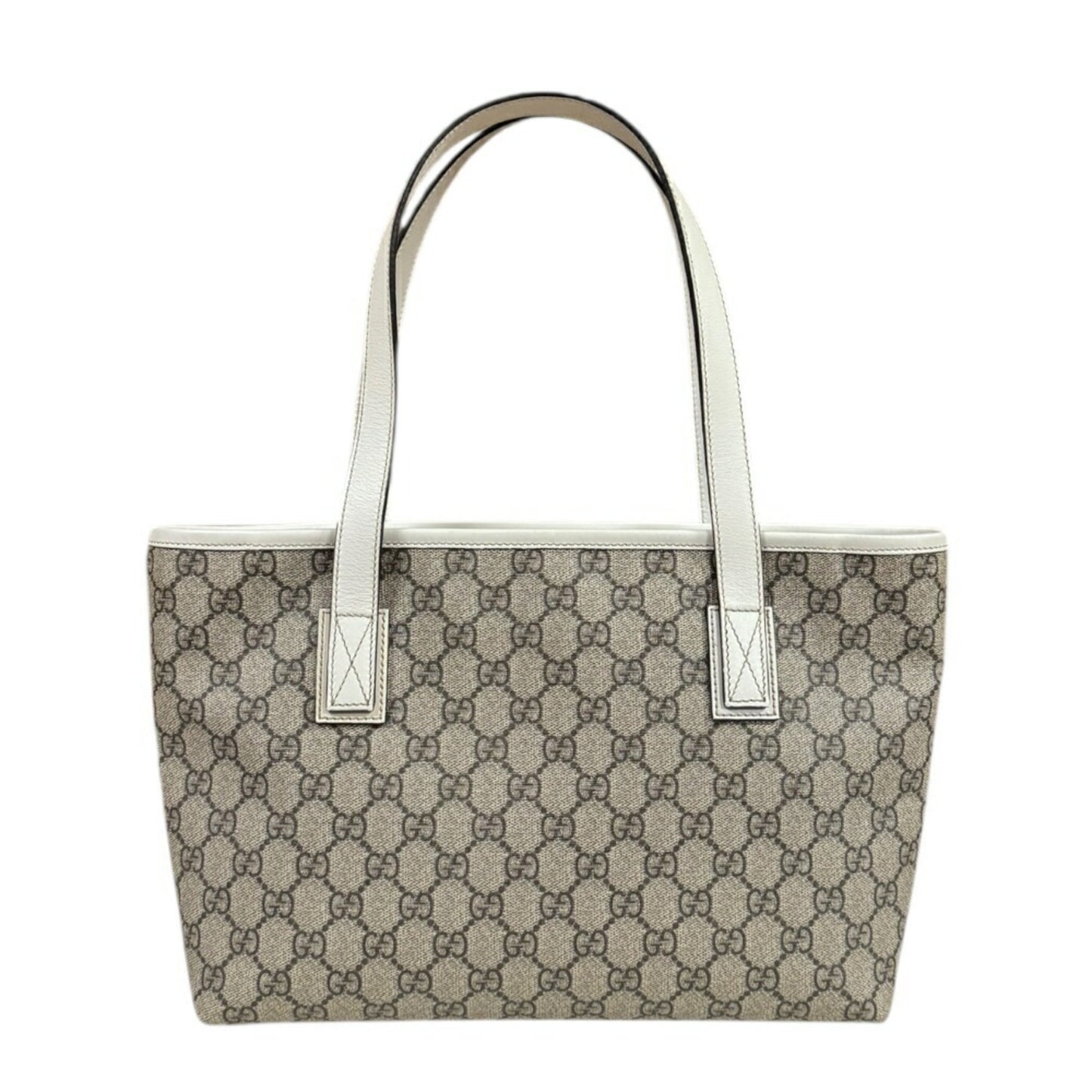 Gucci Beige White Gg Supreme Canvas Tote Bag