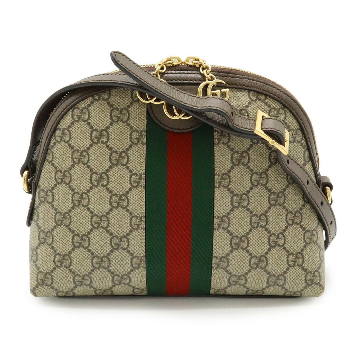 Gucci Beige Brown Green Red Color Gg Supreme Leather Pochette Shoulder Bag