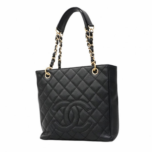 Chanel Black Grained Calfskin Tote Bag