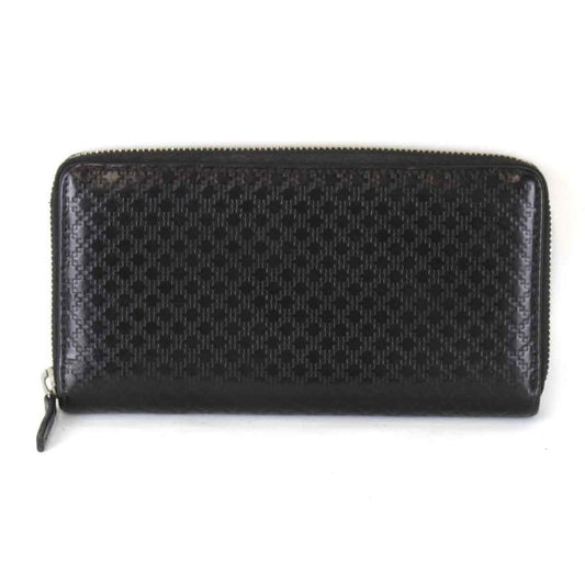 Gucci Diamante Black Leather Long Wallet (Bi-Fold)