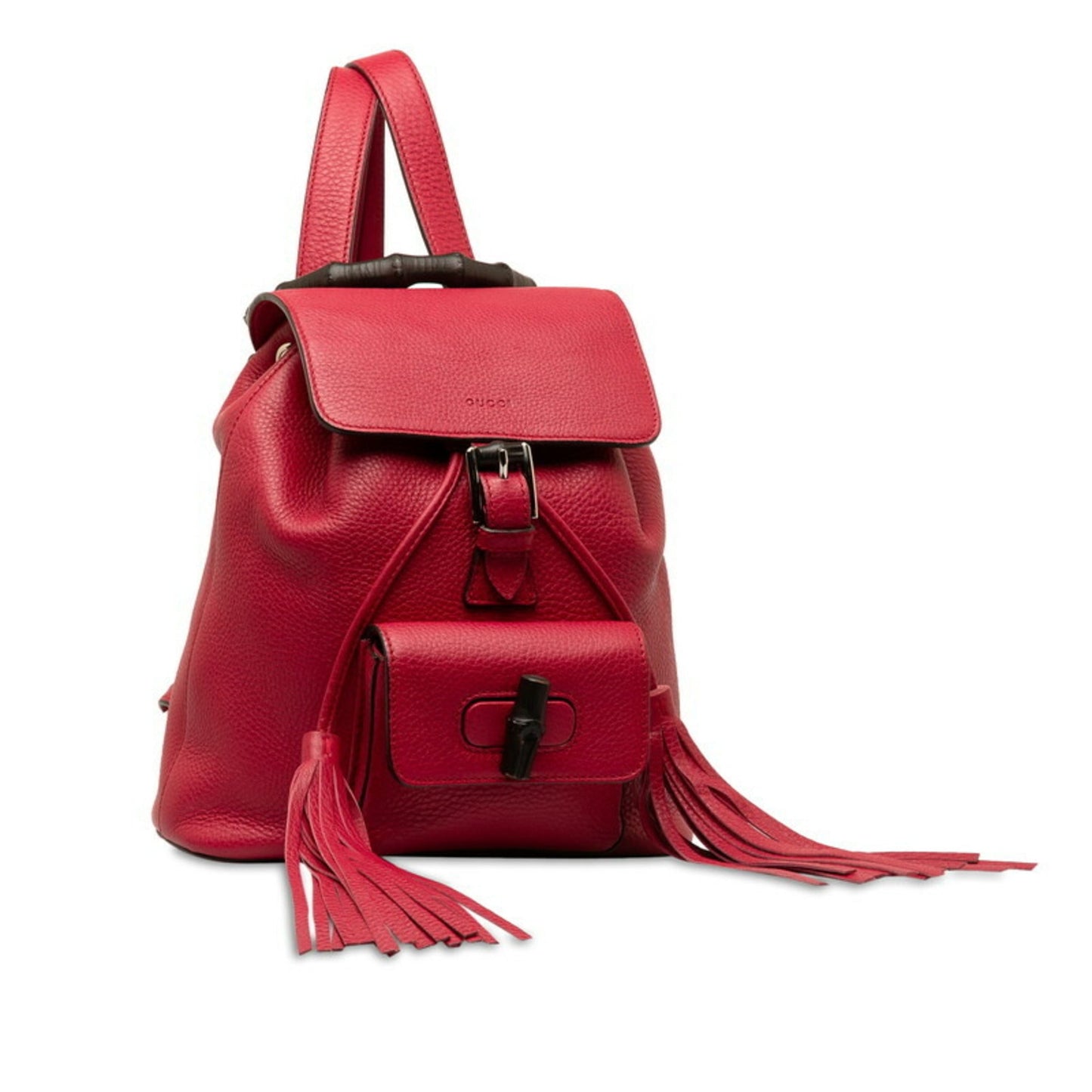Gucci Red Color Bamboo Backpack