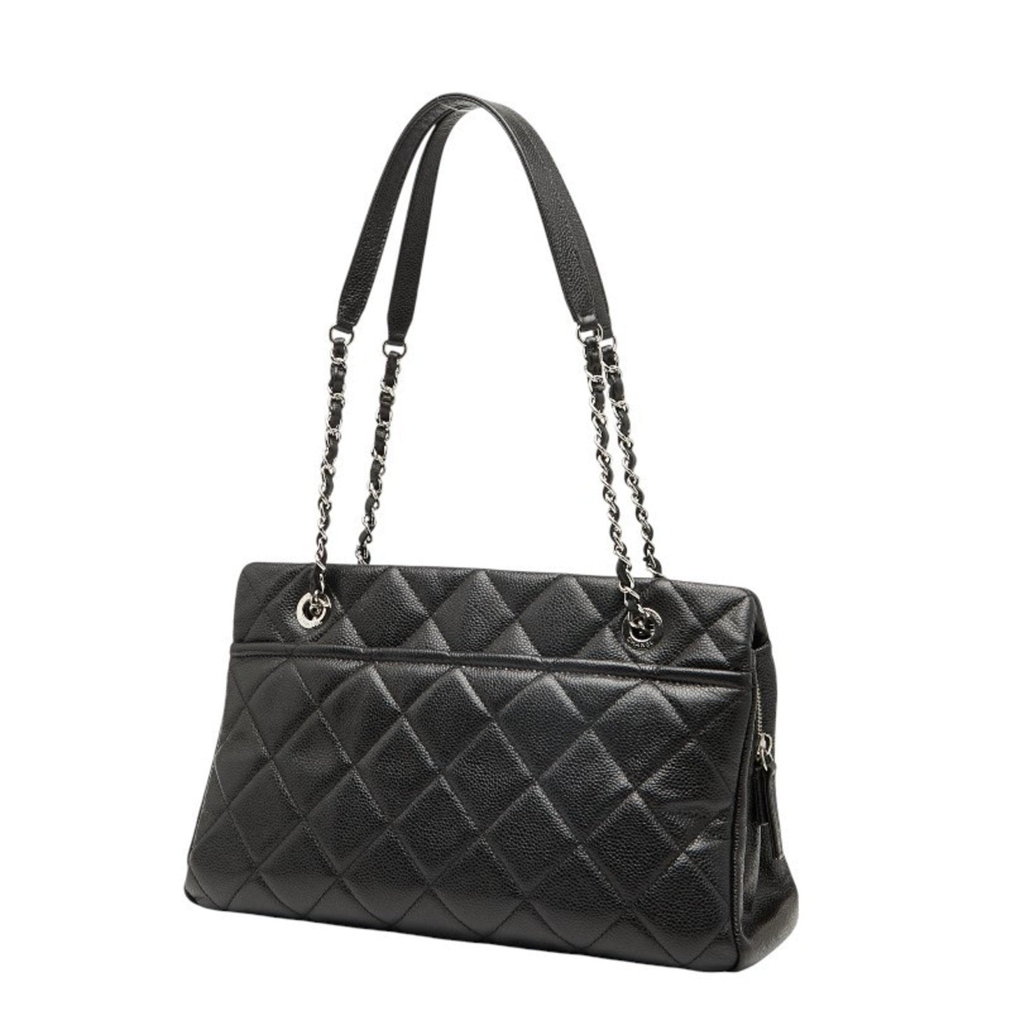 Chanel Matelasse Black Grained Calfskin Tote Bag