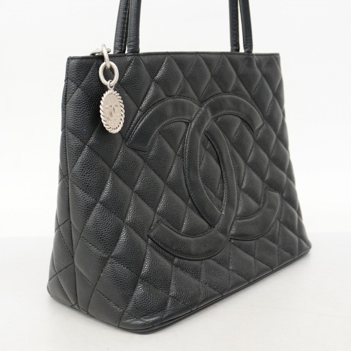 Chanel Black Grained Calfskin Tote Bag