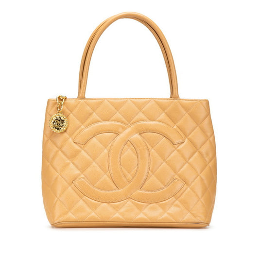 Chanel Matelasse Brown Camel Grained Calfskin Handbag Tote Bag