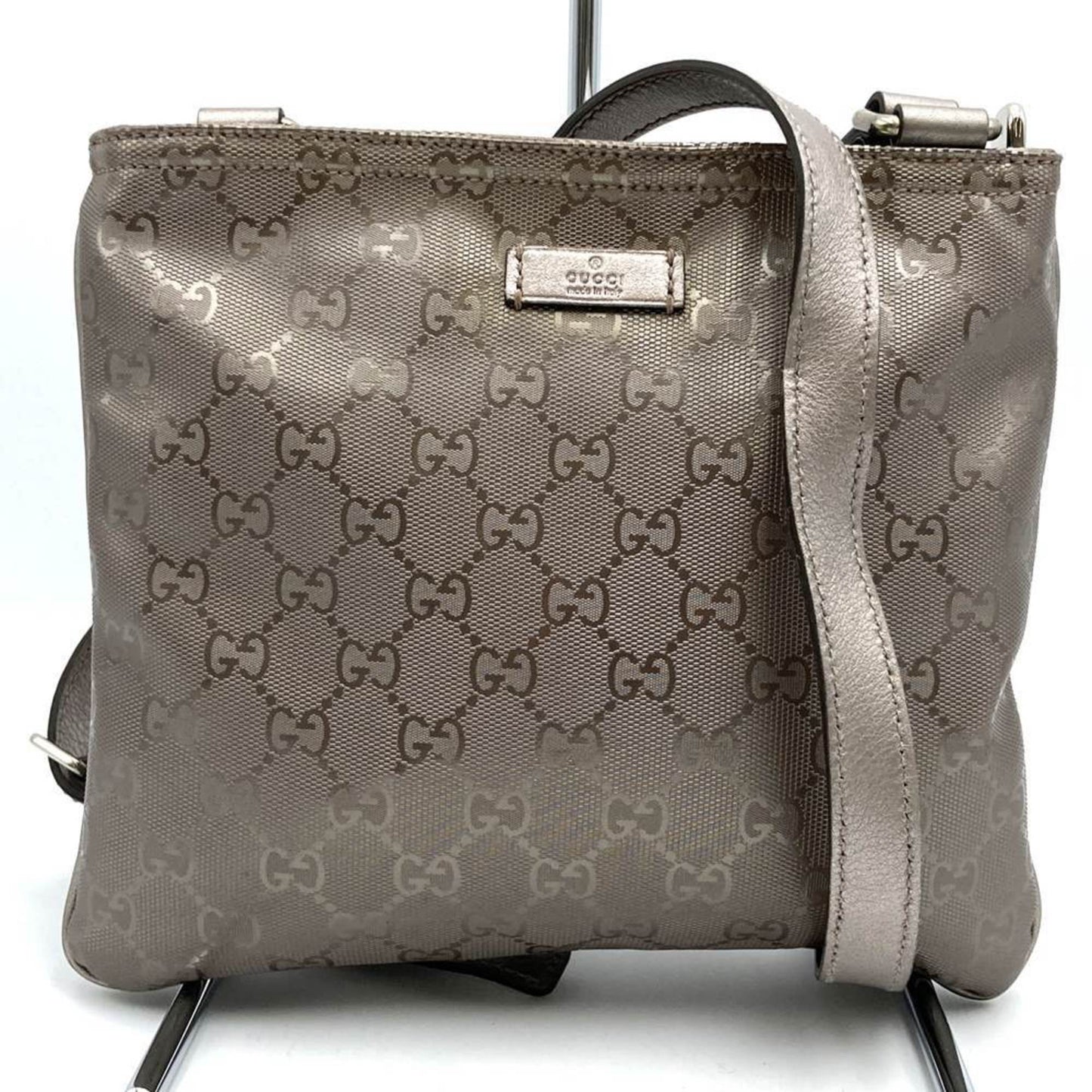 Gucci Gg Imprimé Metallic Pink Gg Imprimé Shoulder Bag Sling Bag