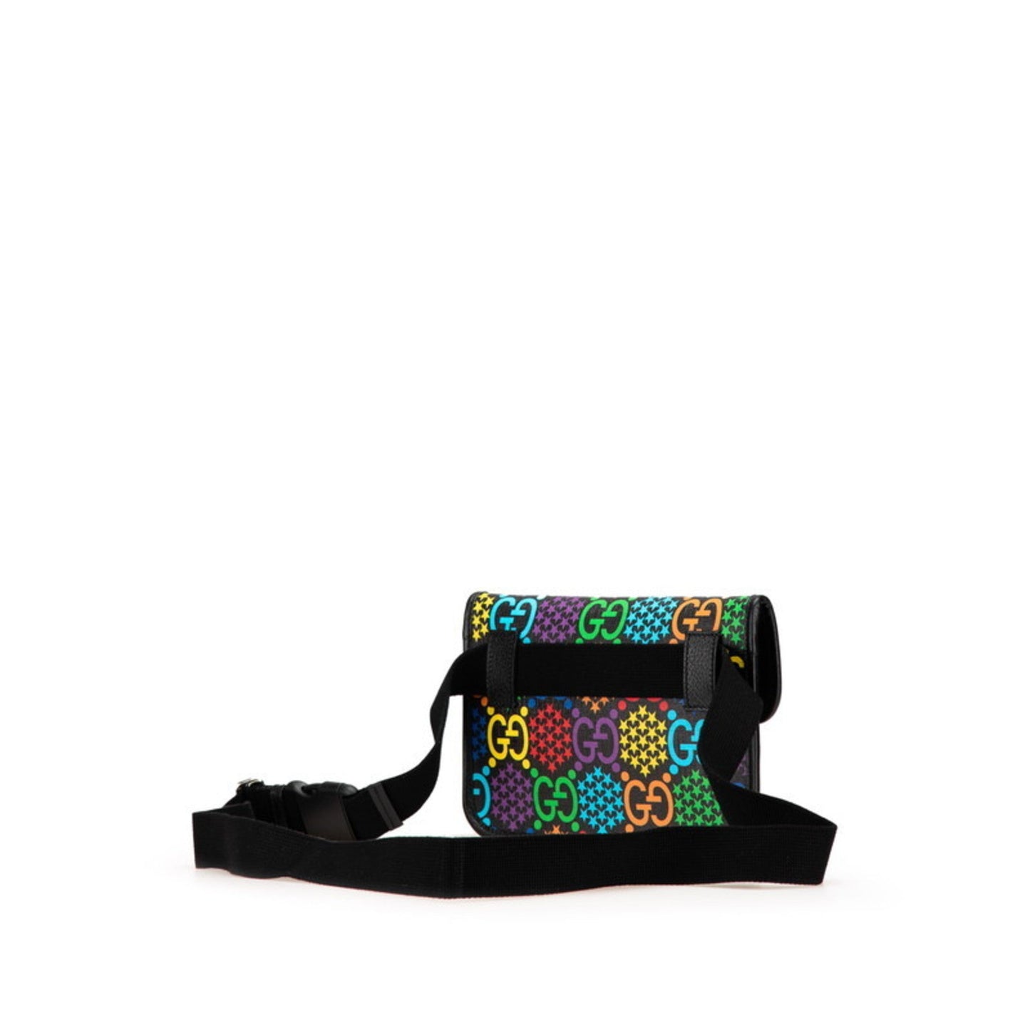 Gucci Black Multi-Color Pvc Leather Sling Bag
