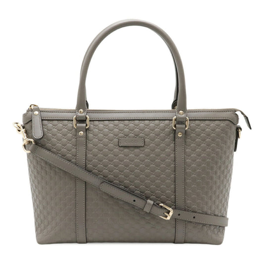 Gucci Gray Leather Handbag Shoulder Bag Tote Bag